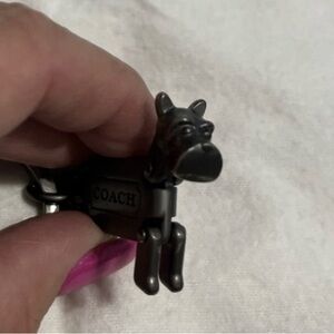 Coach Charcoal Metal dog Keychain/bagcharm